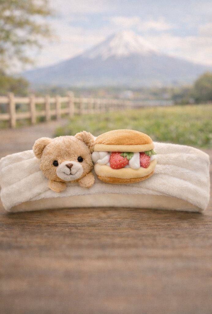 Fabrication sur mesure bandeau bébé tri-dango pastel avec petit ours – série japonaise douce pour achat en gros