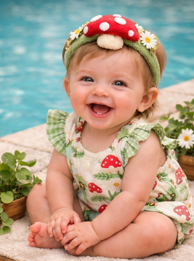Countryside Treat Plush Baby Headband Gentle Stretch Cotton Hair Accessory for Newborns and Toddlers