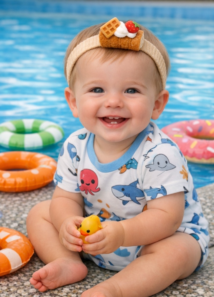 Adorable Soft Baby Headband with Removable Fruit, Cartoon, and Colorful Embellishments for Photoshoots