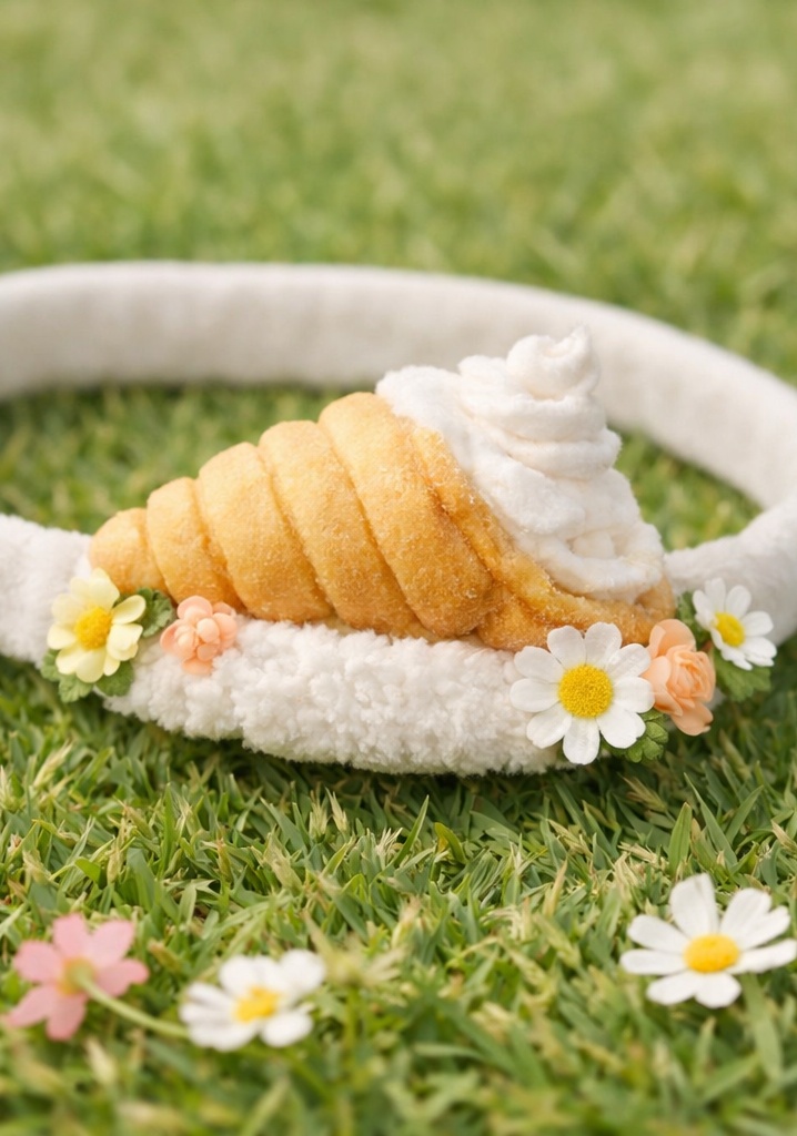 Croissant Cream Floral Adjustable Baby Headband Cotton Toddler Hair Accessory