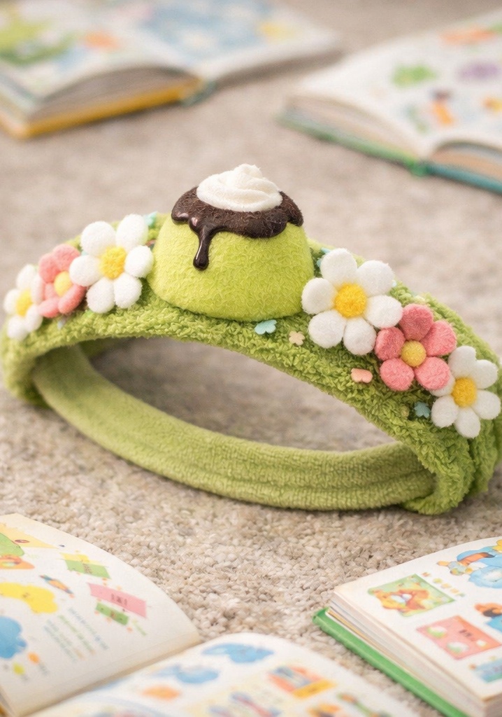 Matcha Pudding Floral Adjustable Baby Headband Cotton Infant Hair Accessory
