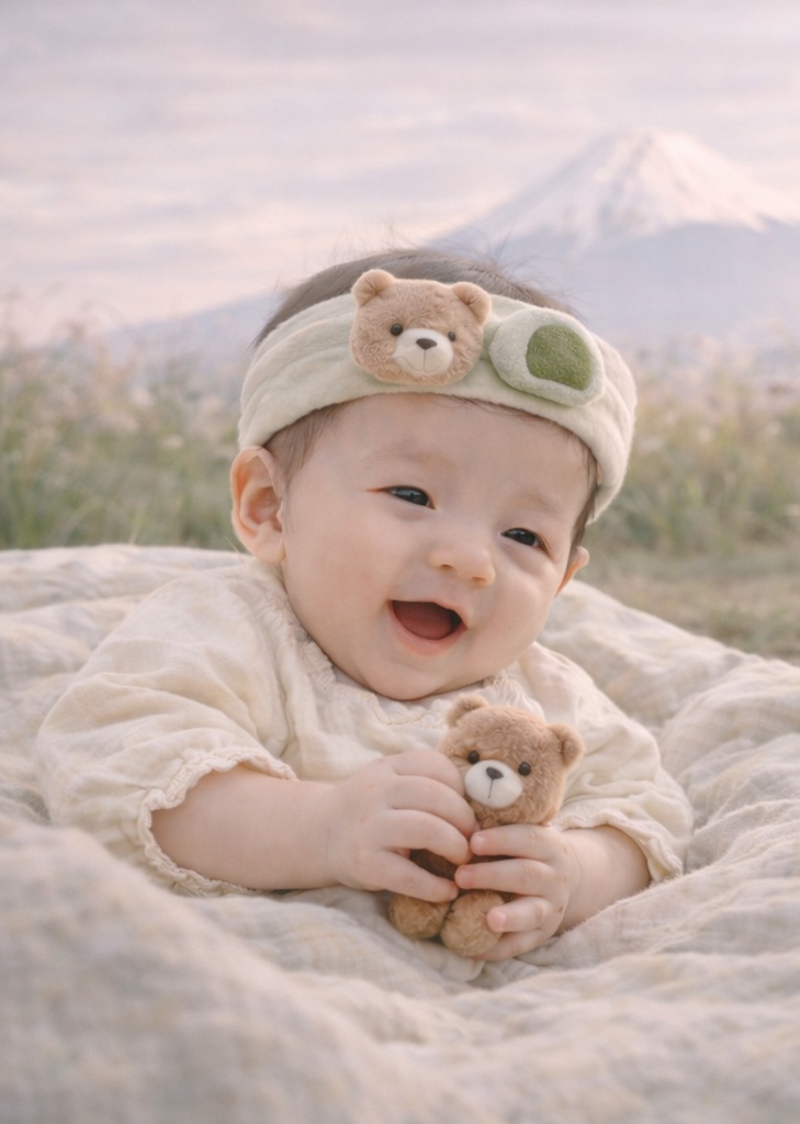 Fourniture professionnelle bandeau bébé sakura mochi blanc & ourson – modèle private label doux pour importateurs et marques