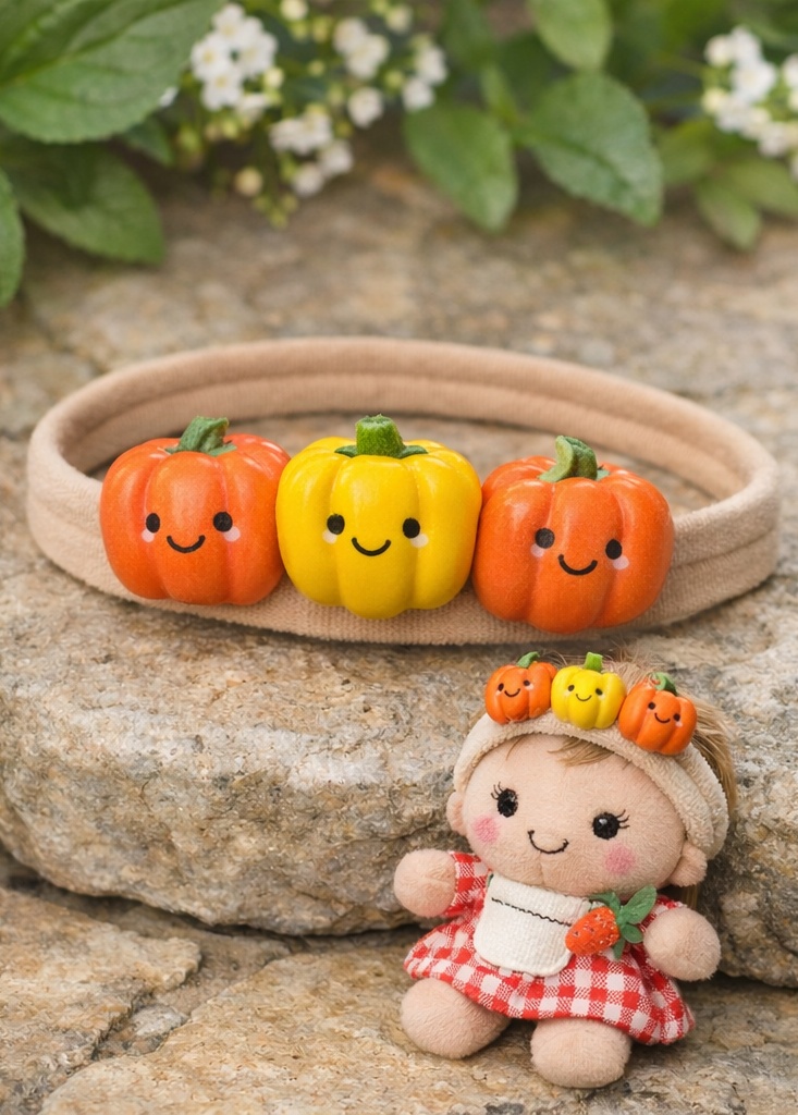 Diadema de Peluche para Bebé con Tema de Merienda Rural en Algodón Elástico y Suave para Recién Nacidos