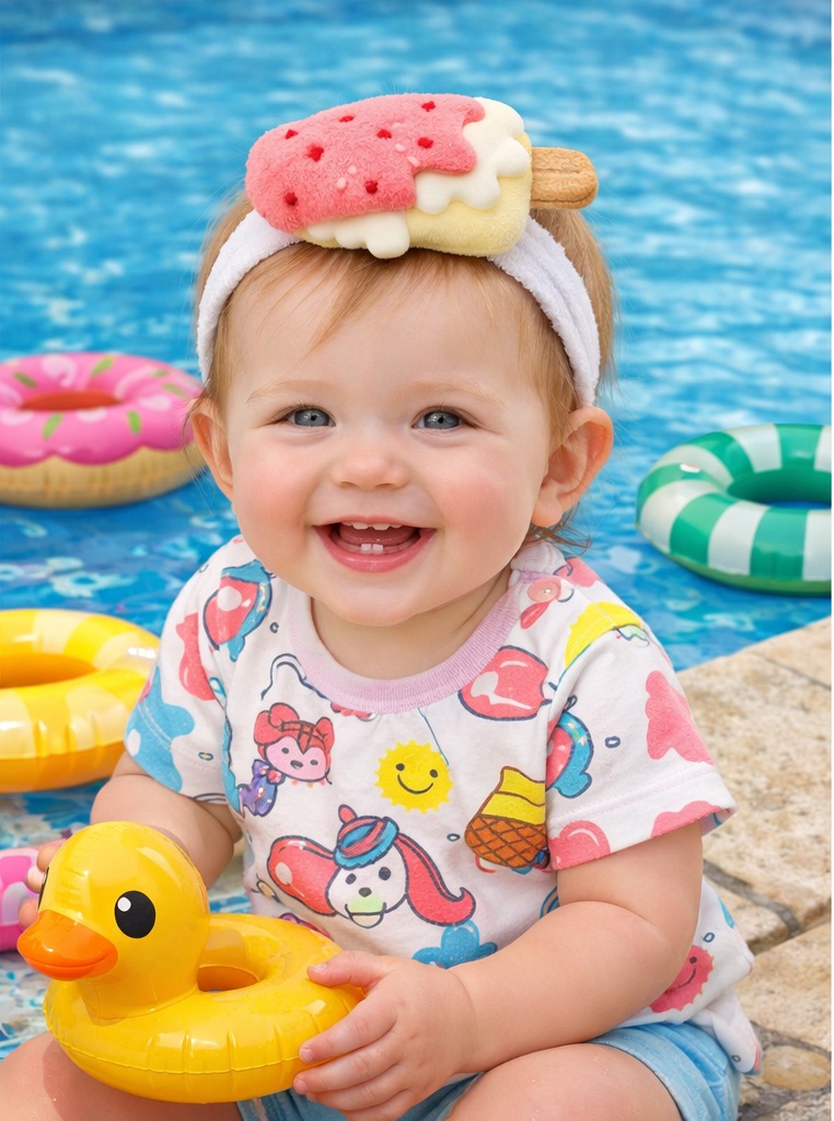 OEM Wholesale Soft Cotton Baby Headband with Plush Food Decoration for Newborn Accessory Lines