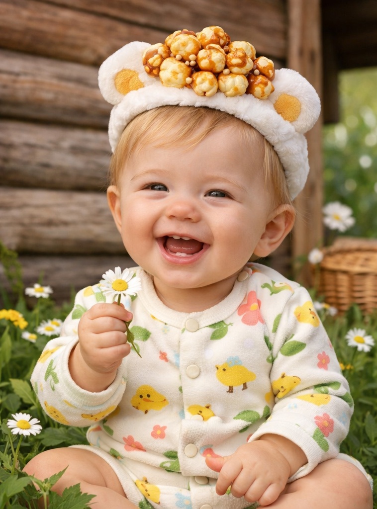 Cartoon Food Plush Baby Hair Band Adjustable Cotton Headband Lightweight Infant Accessory