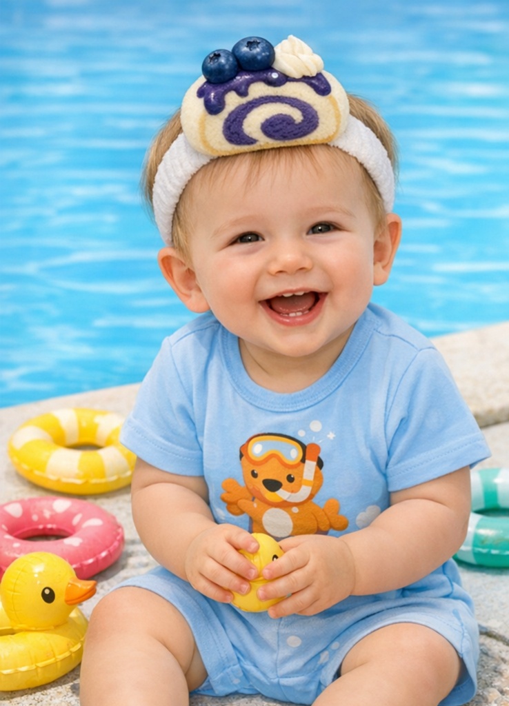 Bright and Fun Baby Headband with Removable Fruit and Cartoon Accents for Photoshoots
