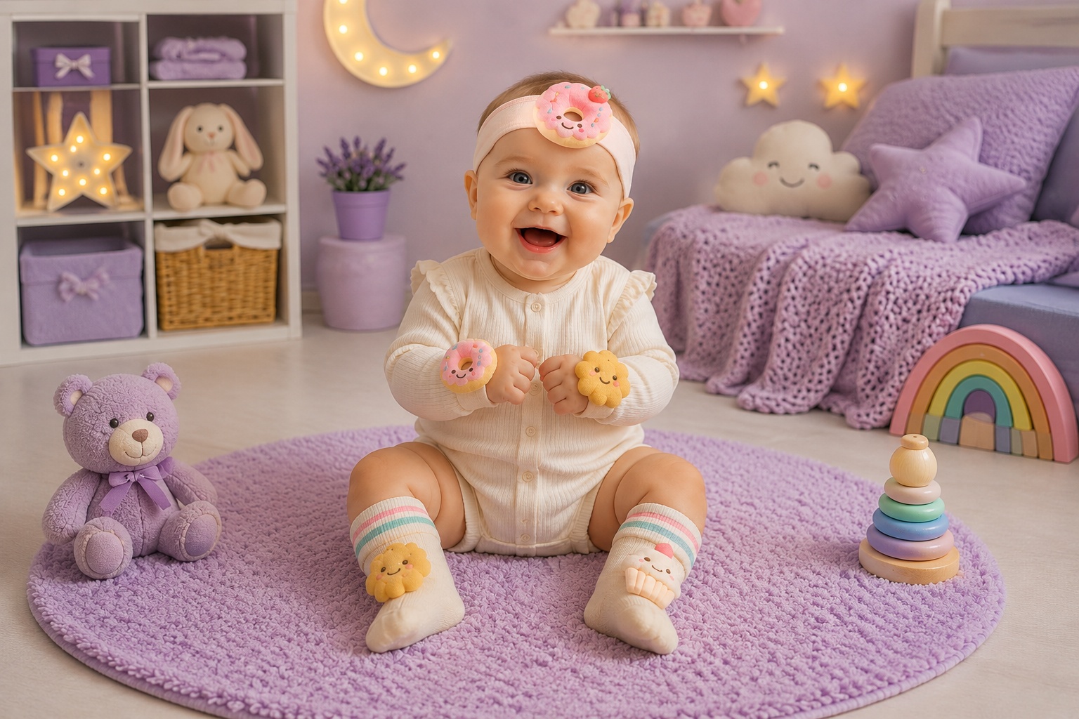 Wholesale Baby Plush Donut Headband and Socks Gift Set for Boutique Buyers