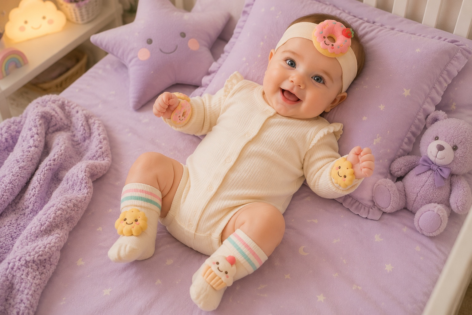 Wholesale Baby Plush Donut Headband and Socks Gift Set for Boutique Buyers