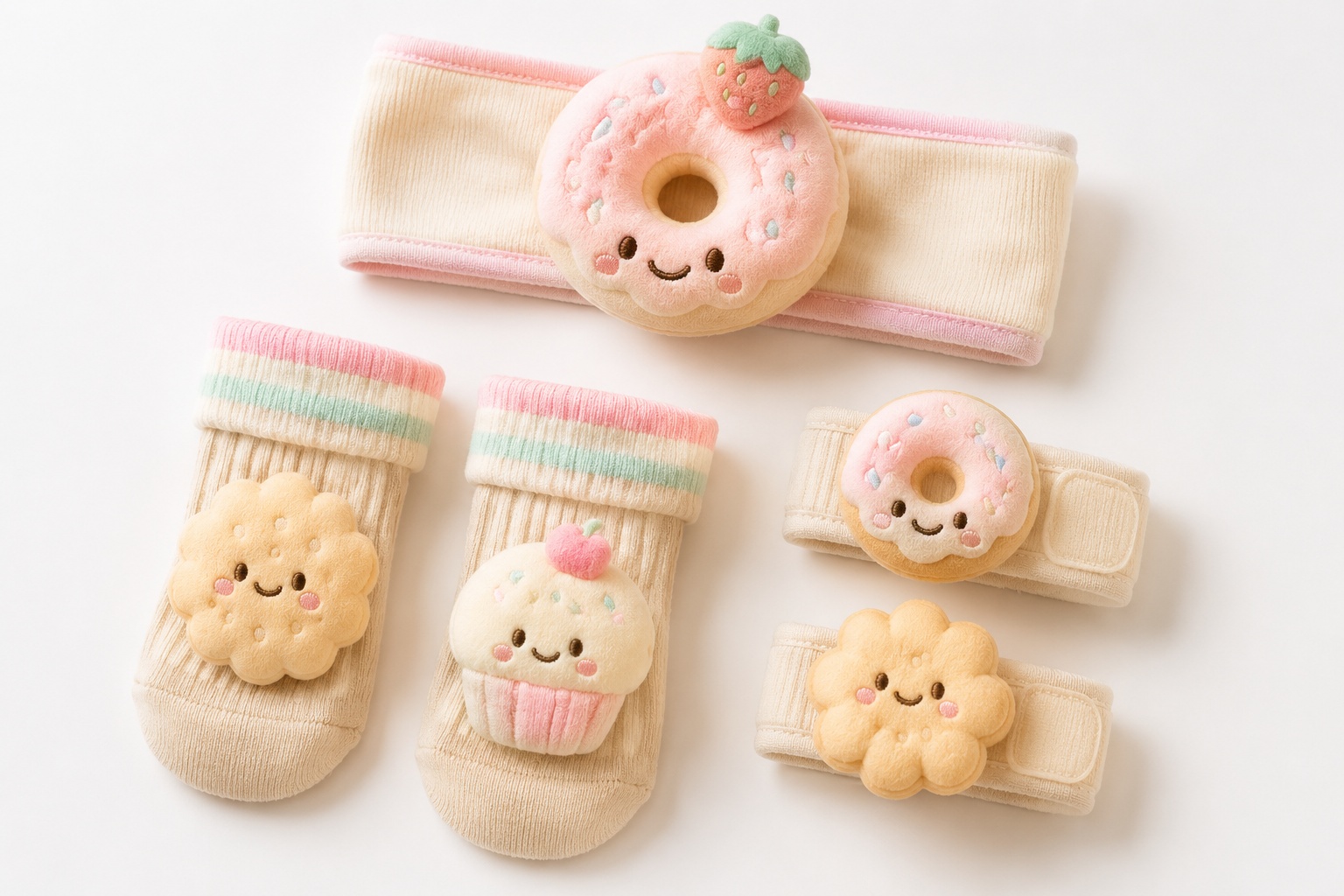 Wholesale Baby Plush Donut Headband and Socks Gift Set for Boutique Buyers