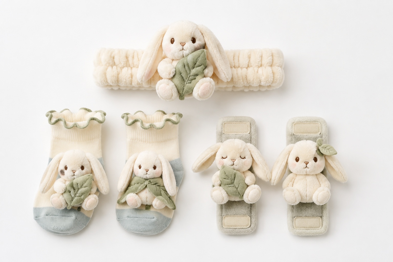 Wholesale Bunny Plush Doll Baby Headband, Socks & Wristband Gift Set – Custom Newborn Boutique Collection