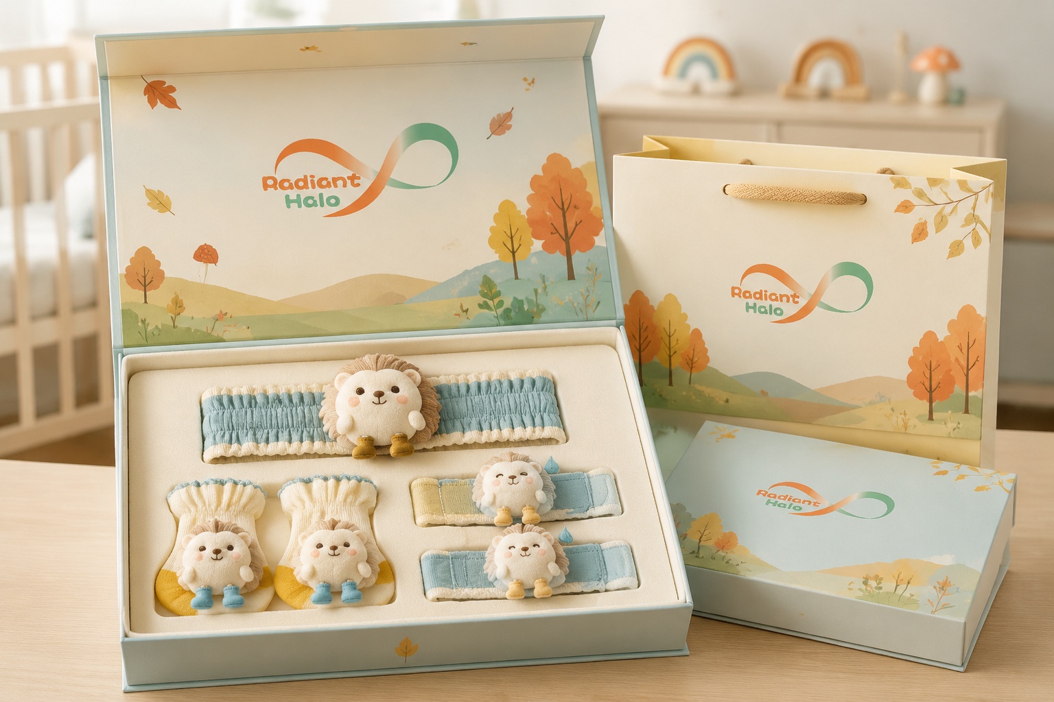 Wholesale Hedgehog Baby Gift Set – Plush Headband, Wristbands & Socks for Boutique Retail