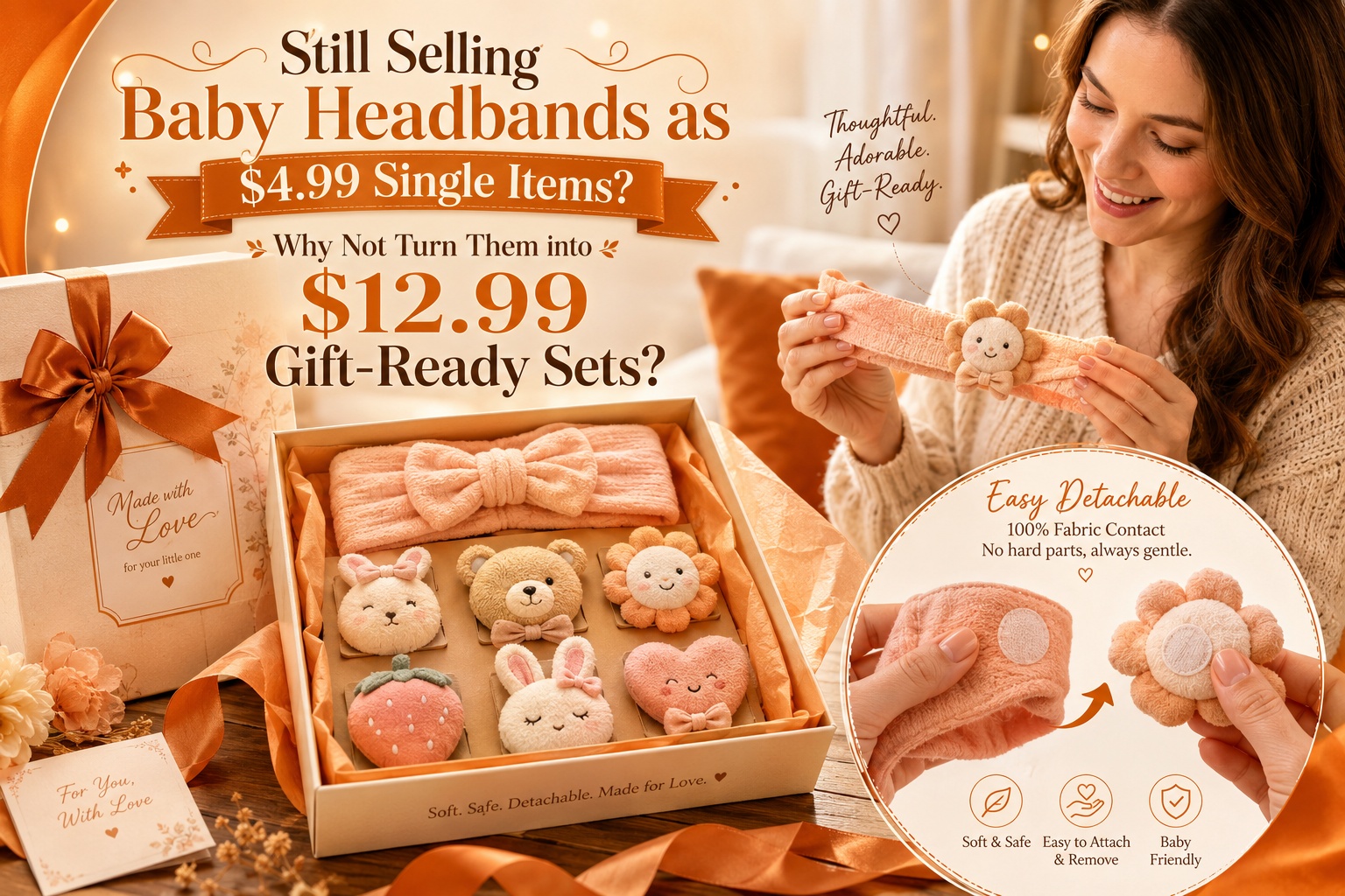 Still Selling Baby Headbands as $4.99 Single Items? Why Not Turn Them into $12.99 Gift-Ready Sets?