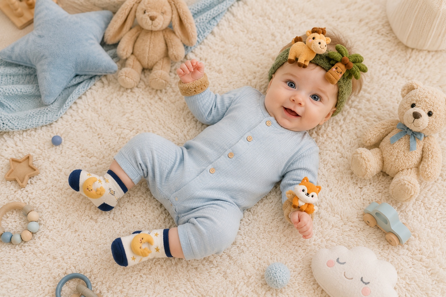 Wholesale Woodland Baby Doll Headband, Socks & Wristband Gift Set for Baby Gift Brands