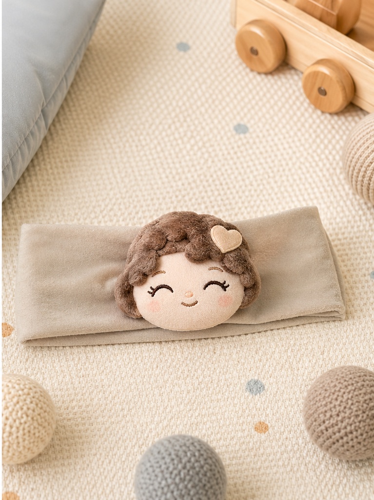 Wholesale-Ready Soft Plush Doll Baby Headband with Heart Accent for Gift & Boutique Buyers