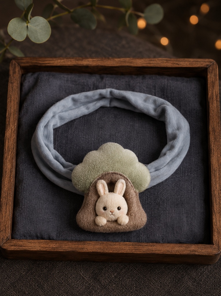 OEM Baby-Plüsch-Haarband Blau mit Häschen im Baumhaus für Fachhändler
