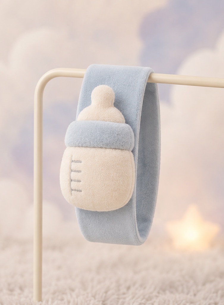 Bandeau bébé en peluche avec biberon pour achats B2B boutique