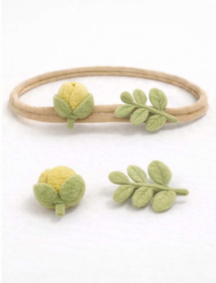 Delicate Botanical Blossom Baby Headband Set