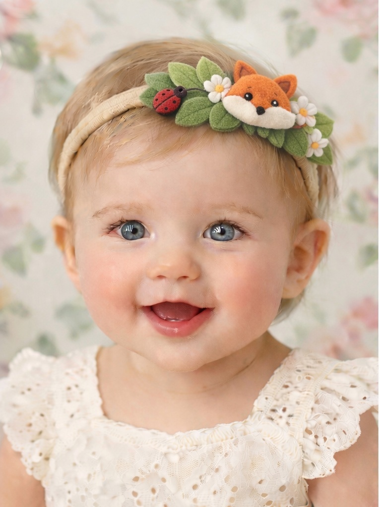 Fox and Ladybug Baby Headband