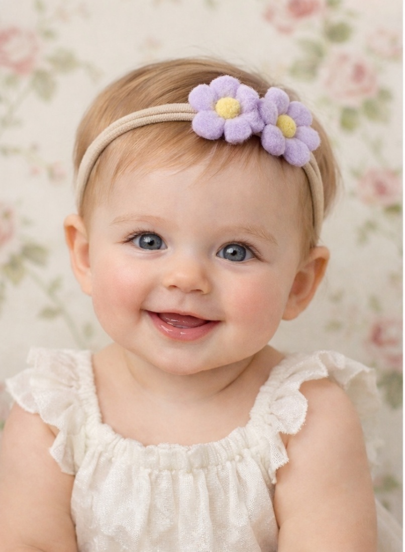 Lila Blumen Baby Haarband