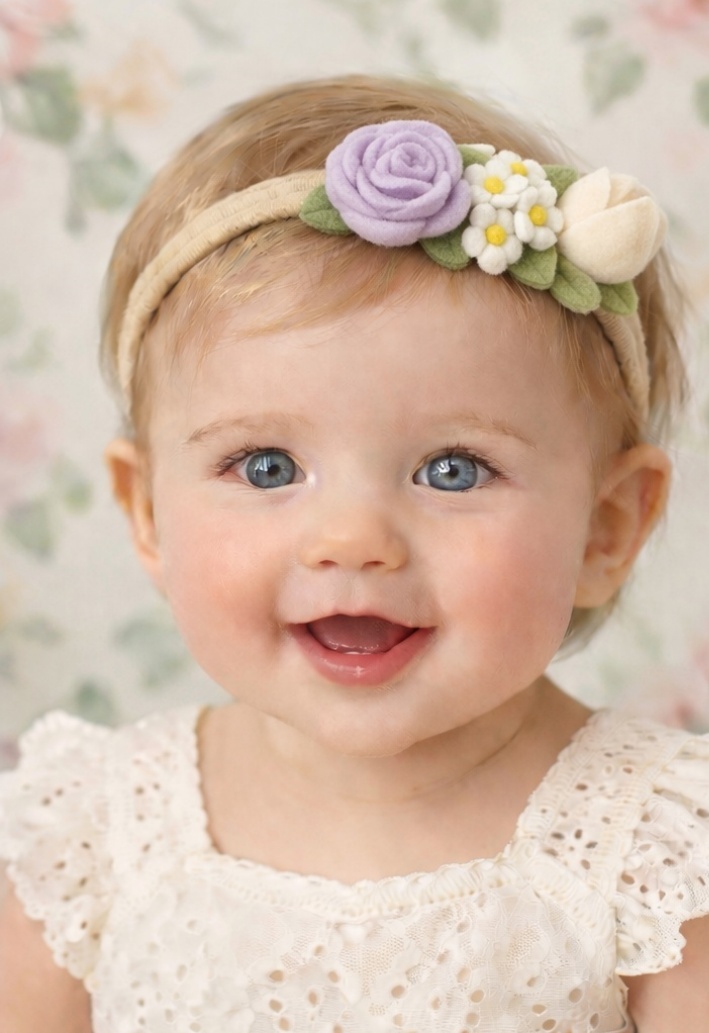 Lavender Garden Trio Baby Headband – Handmade Flower Crown