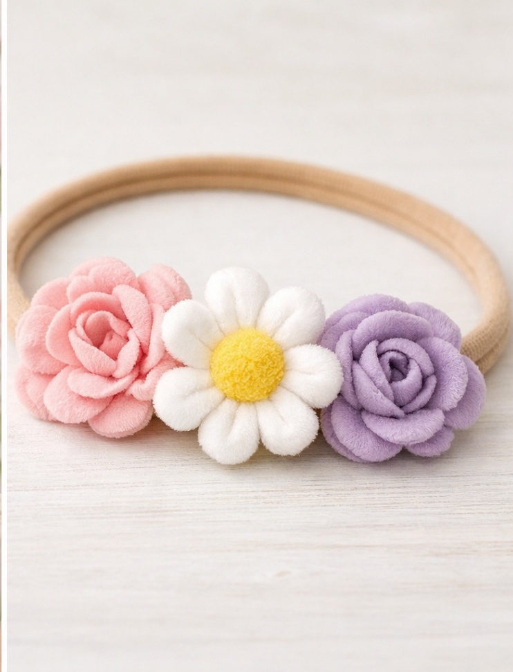 Floral and Lace Baby Headband Set