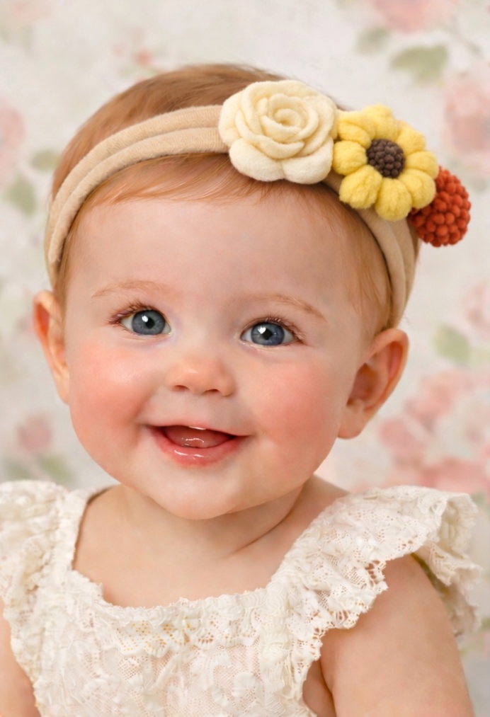 Autumn Harvest Baby Headband with Warm Floral Touches