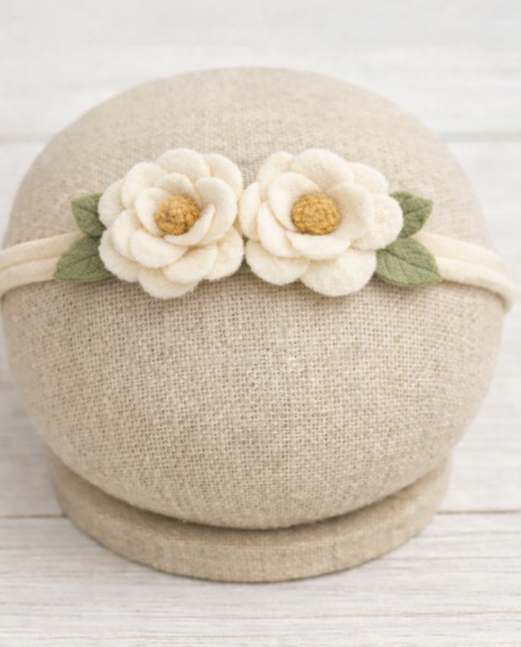 Double Blossom Baby Headband