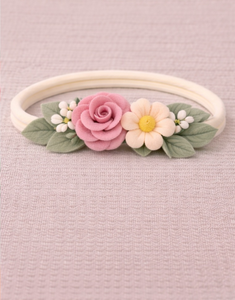 Vintage Garden Baby Headband - Pink Rose & Soft Peach Floral