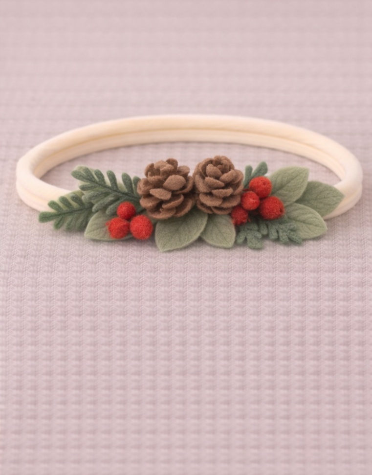 Pinecone Holiday Baby Headband - Cozy Winter Style