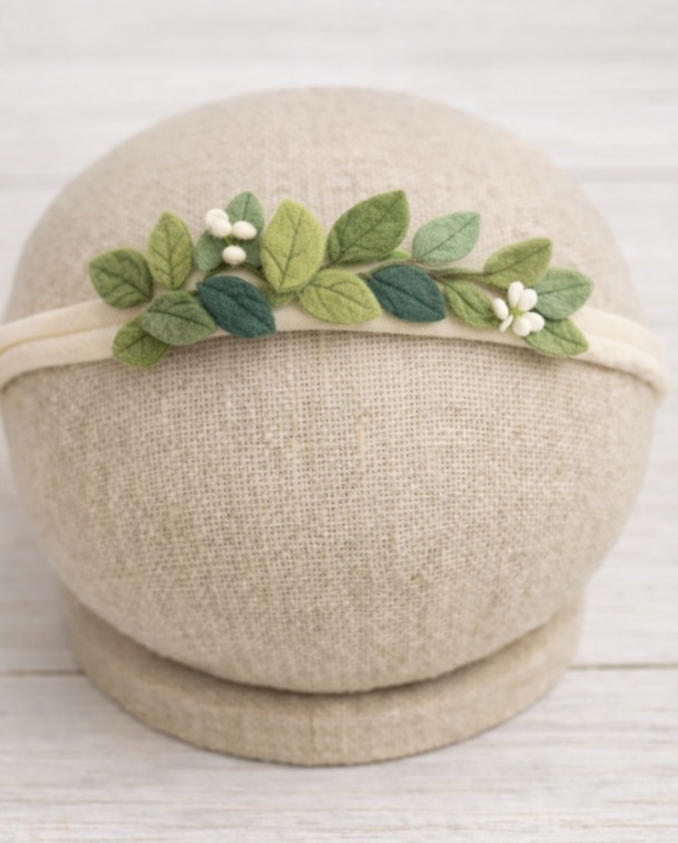 Diadema Floral Adorable para Bebé - Diseño de Hojas y Flores