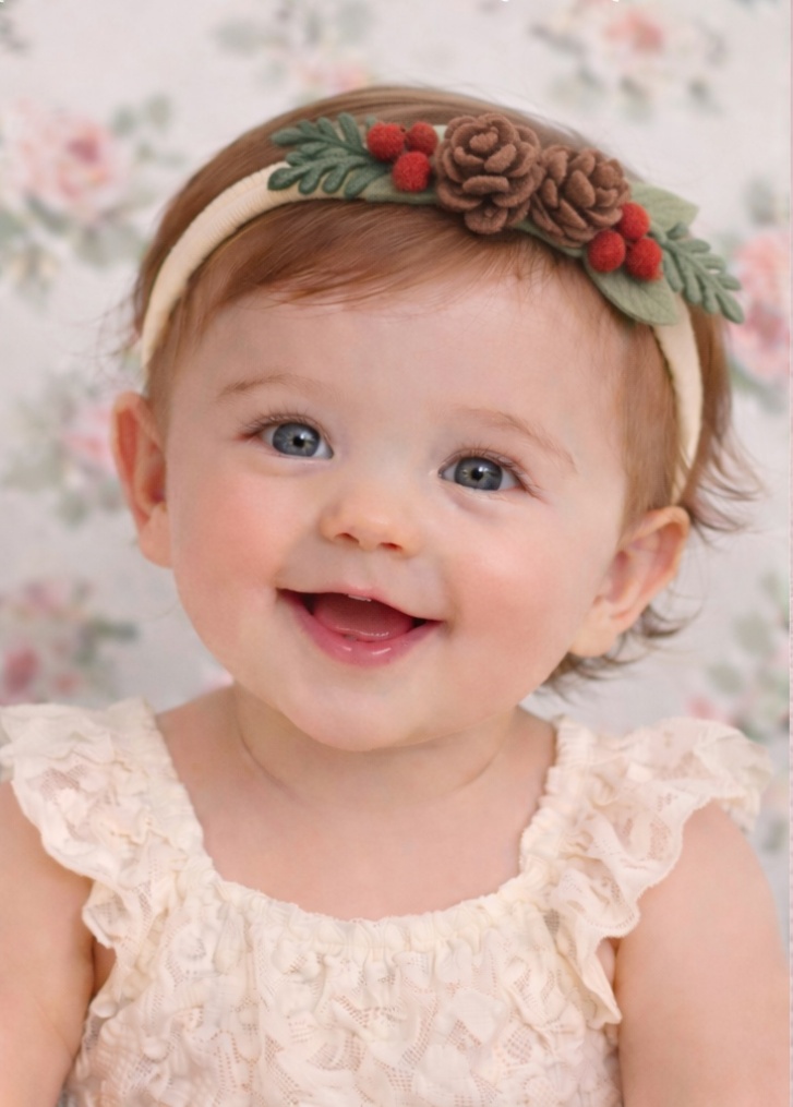 Pinecone Holiday Baby Headband - Cozy Winter Style