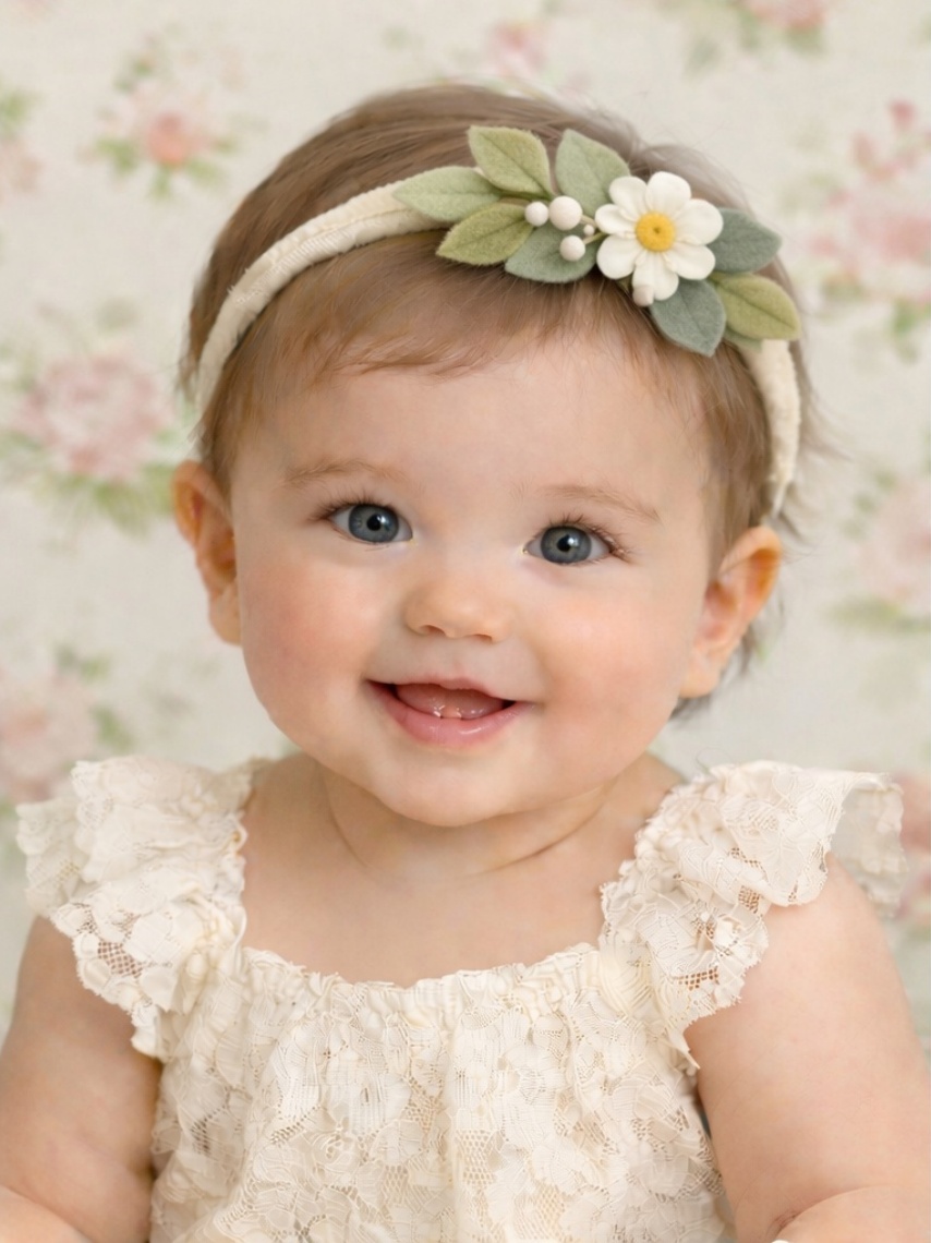 White Daisy Garden Baby Headband