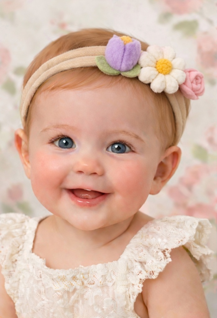 Spring Blossom Baby Headband with Multi-Colored Flowers