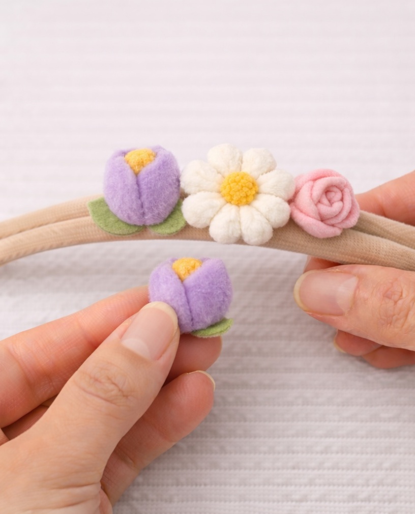 Spring Blossom Baby Headband with Multi-Colored Flowers