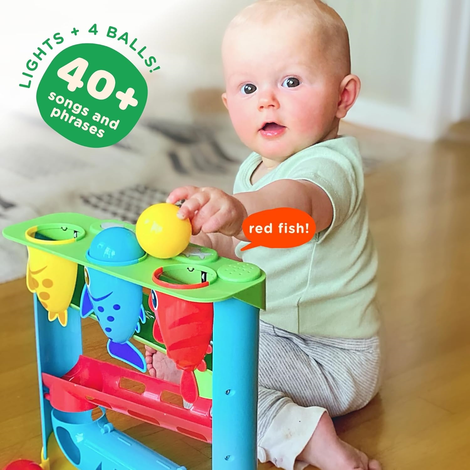 Talking Fish Ball Drop Toy – Lights, Music & Color Learning