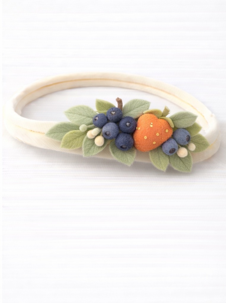 Blueberry Peach Garden Baby Headband