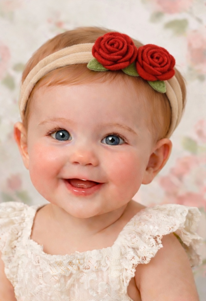 Red Rose Baby Headband with Elegant Floral Embellishments