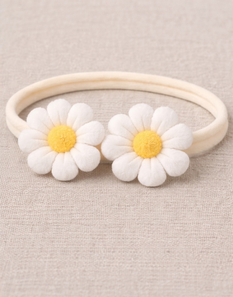 Pure Daisy Baby Headband - Soft White Floral for Everyday Charm