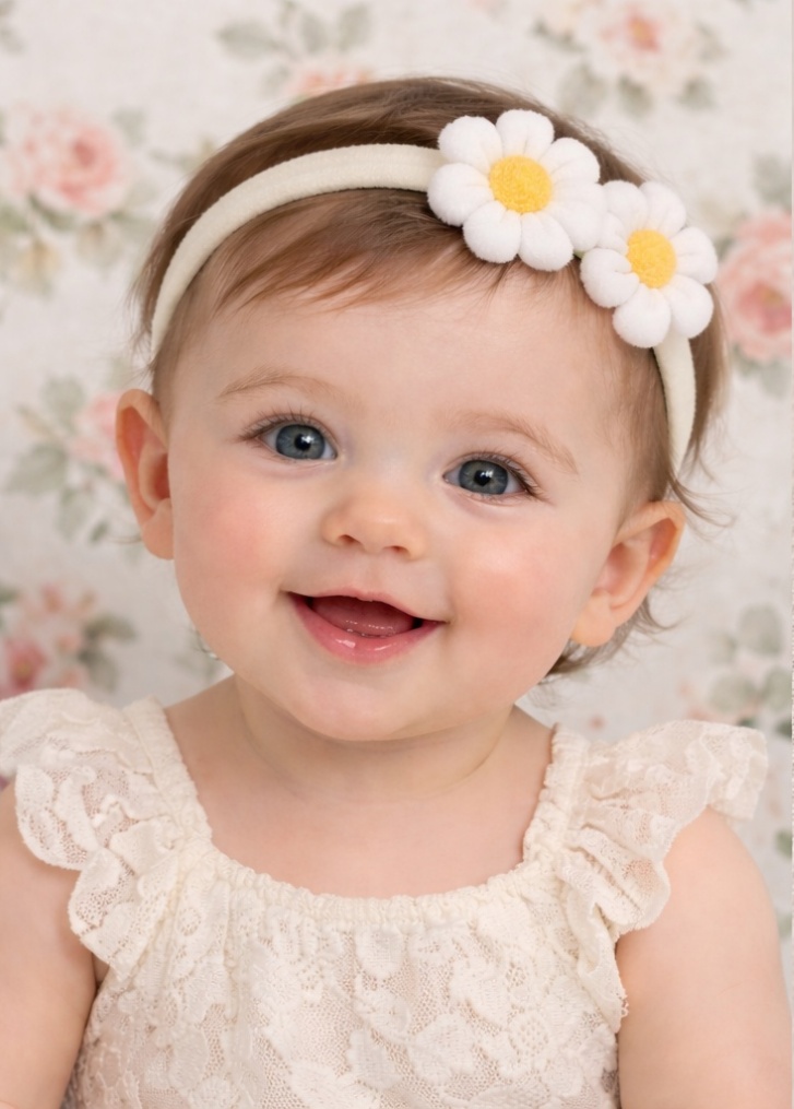 Pure Daisy Baby Headband - Soft White Floral for Everyday Charm