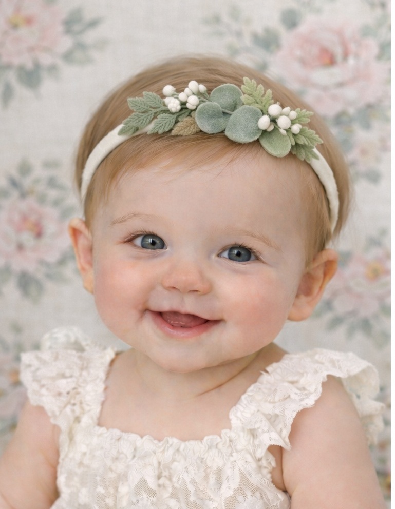 Nature's Touch Green Leaf Baby Headband