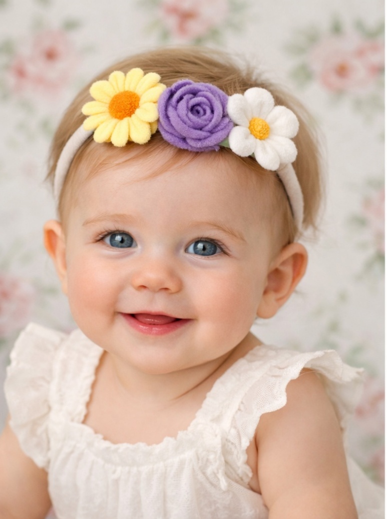 Sunshine Trio Floral Baby Headband
