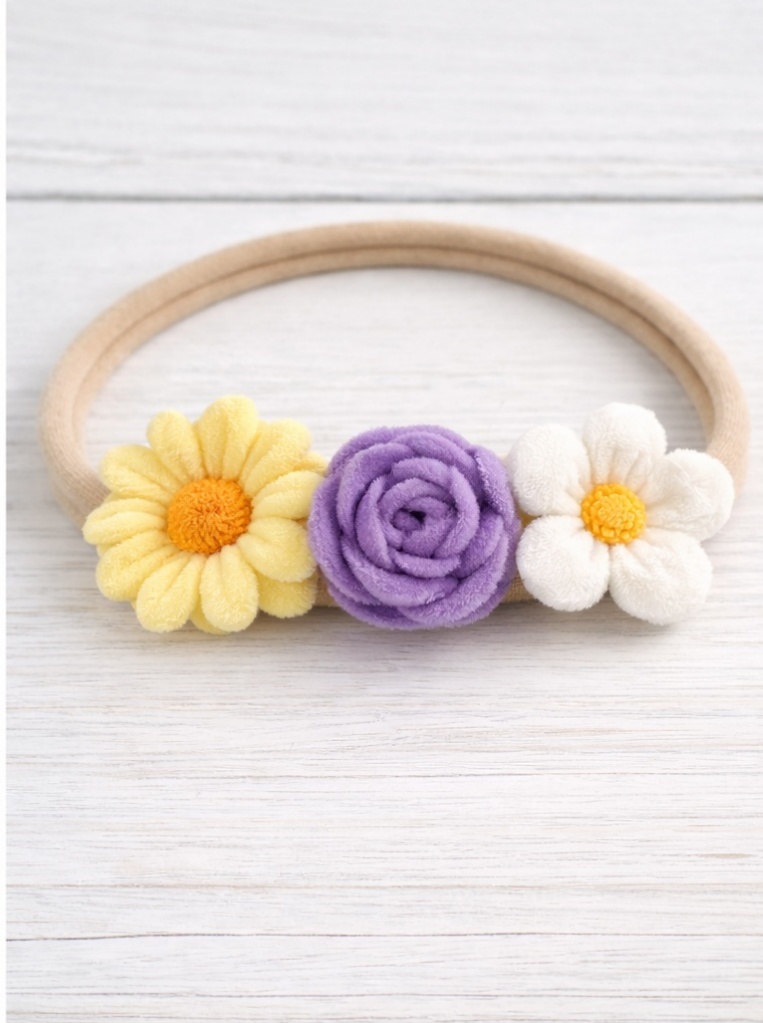 Sunshine Trio Floral Baby Headband