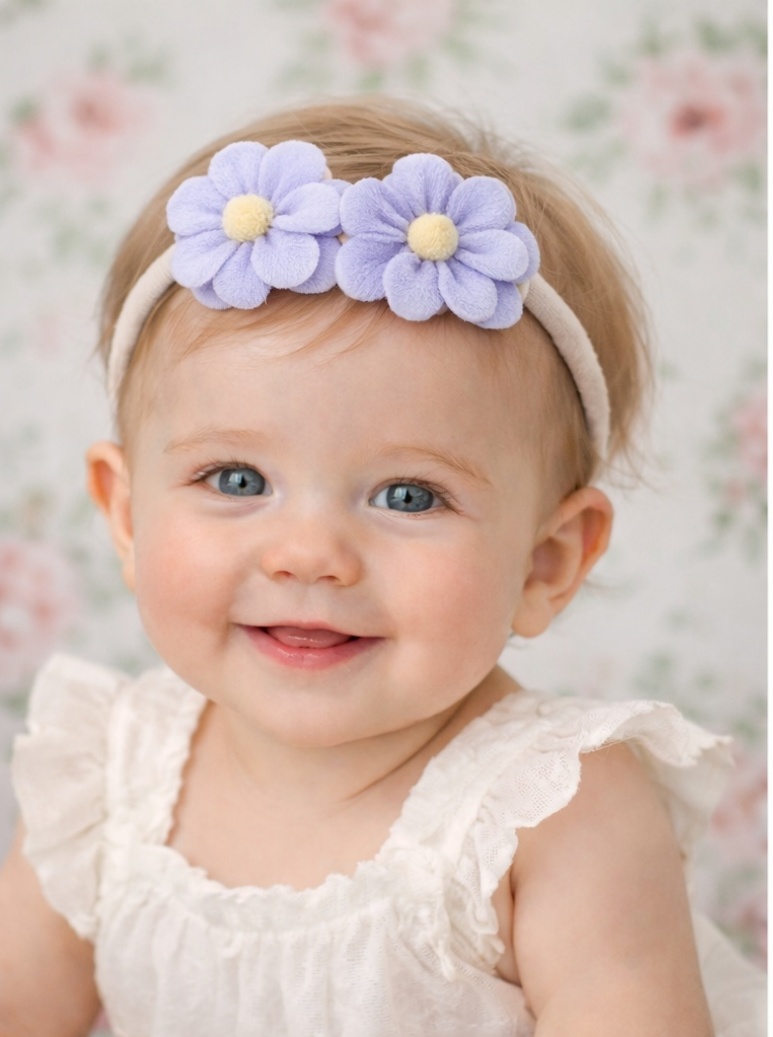 Lavender Daisy Duo Baby Headband
