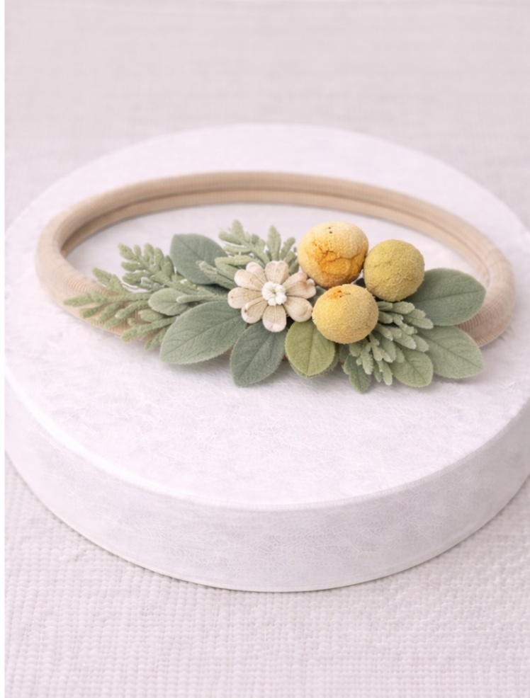 Golden Blossom Baby Headband