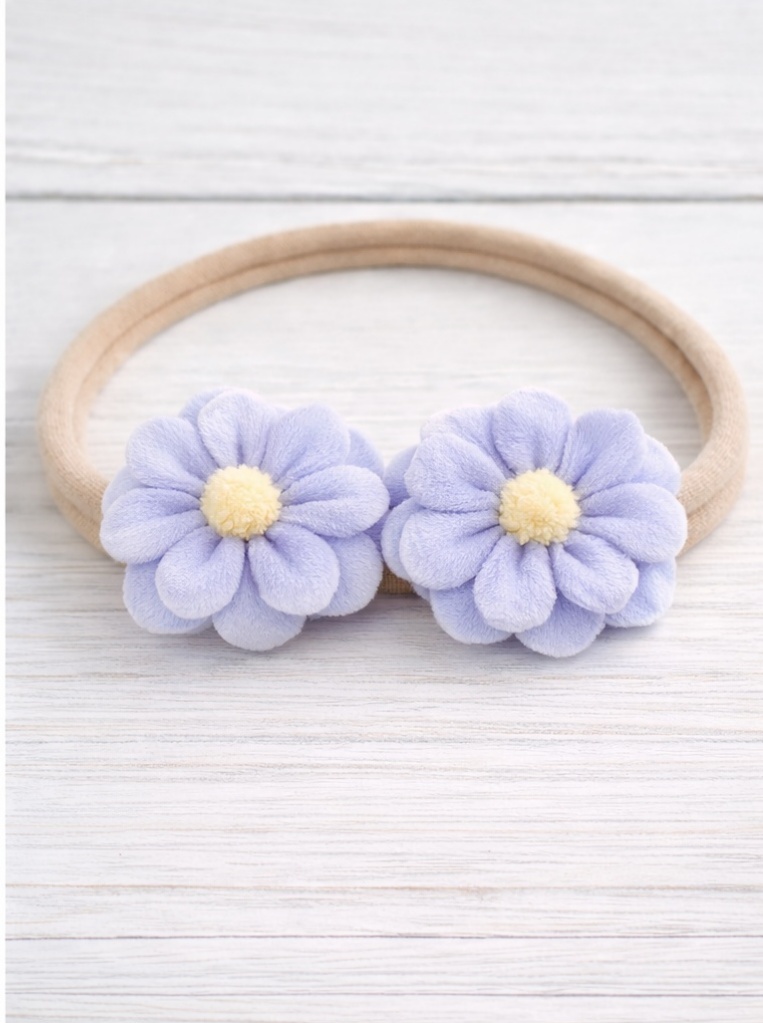 Lavender Daisy Duo Baby Headband