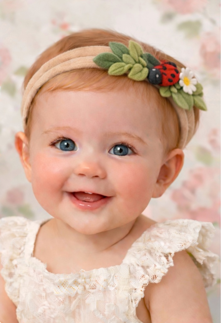 Ladybug Garden Baby Headband – Nature-Inspired Whimsy for Girls
