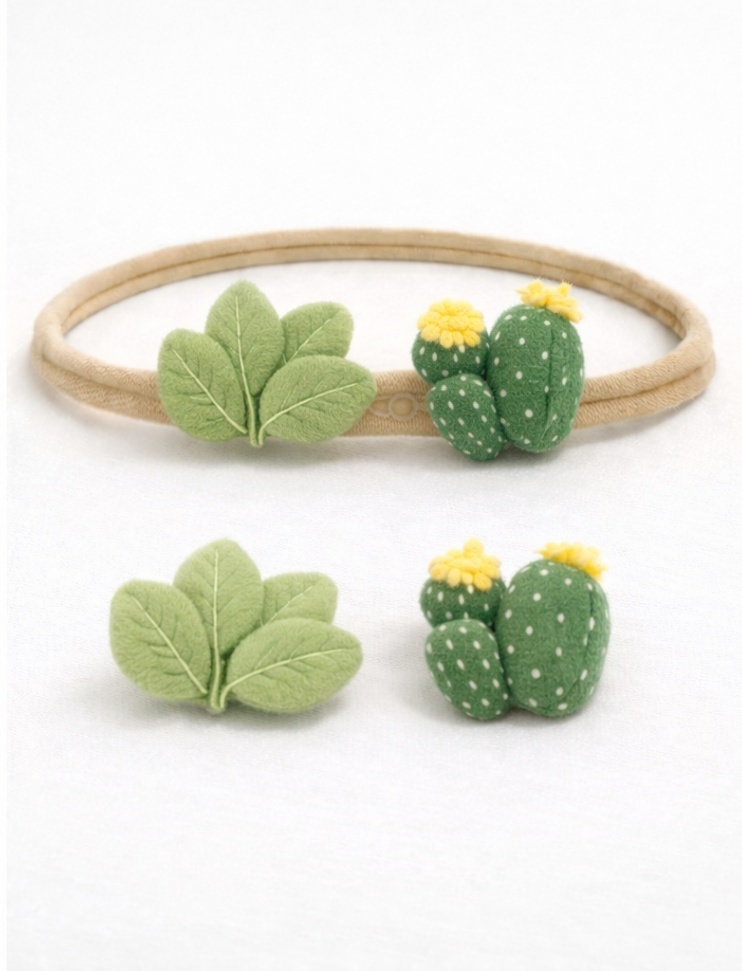 Cactus Blossom Baby Headband Set