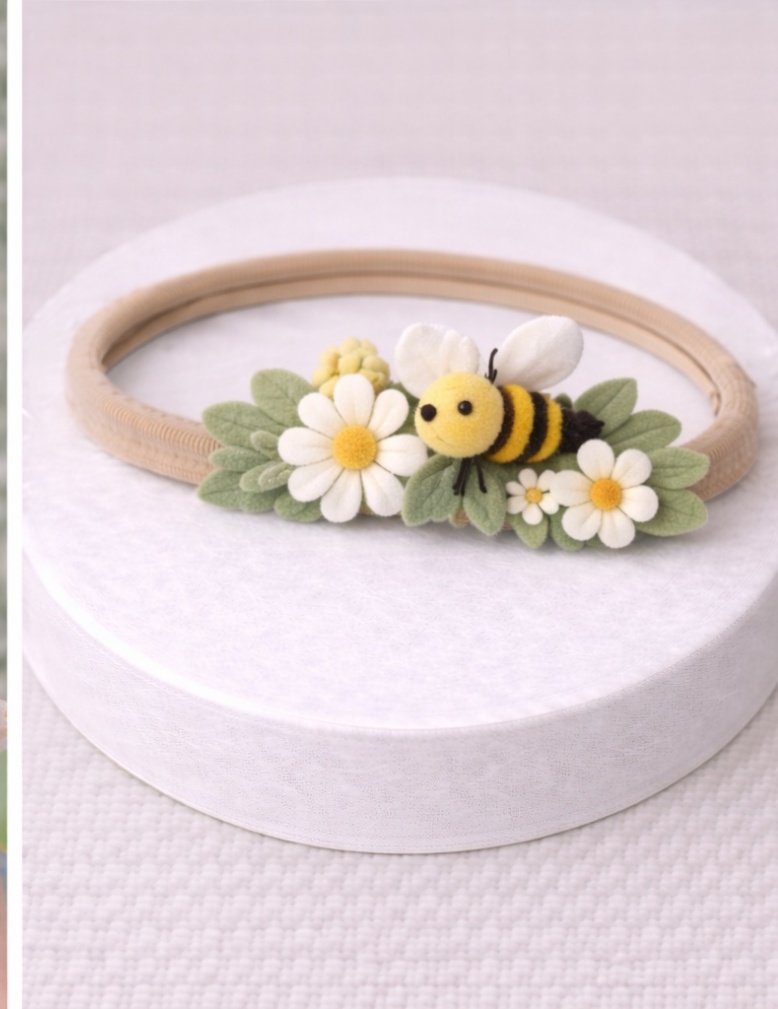 Bumble Bee Blossom Baby Headband