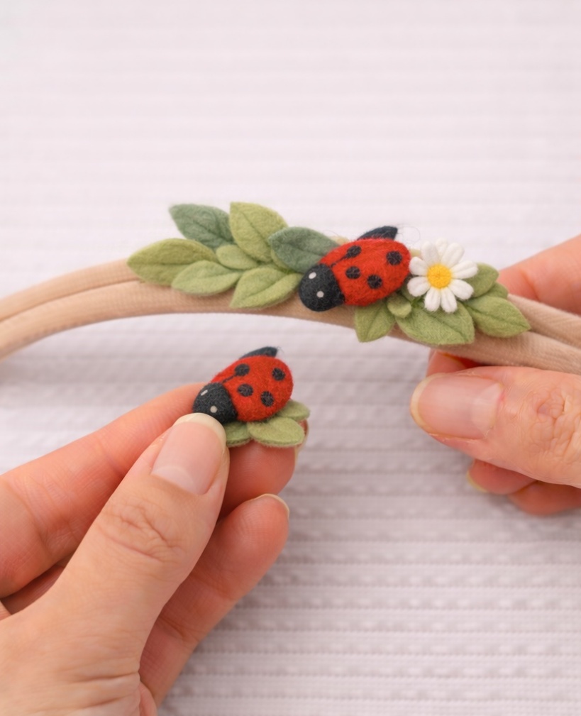 Ladybug Garden Baby Headband – Nature-Inspired Whimsy for Girls