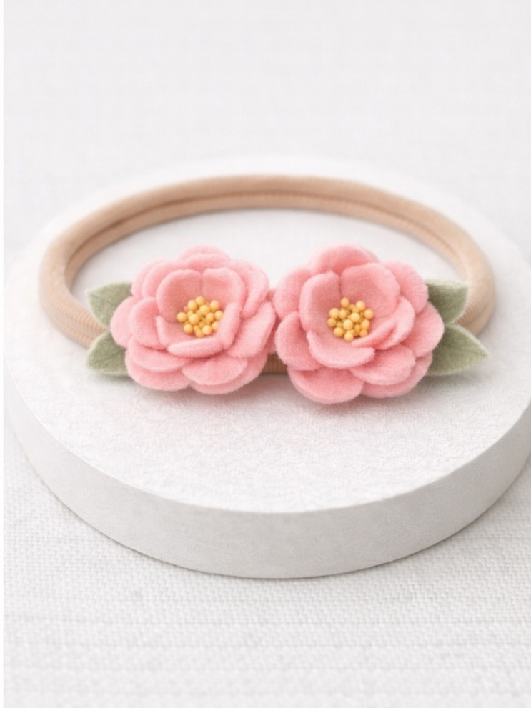 Charming Blossom Pink Flower Baby Headband